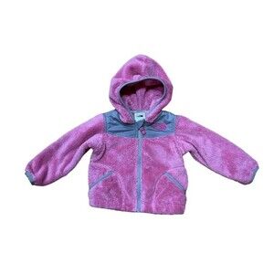 The North Face Infant Girls Pink Oso Hoodie Fleece Jacket Size 6-12 Months EUC